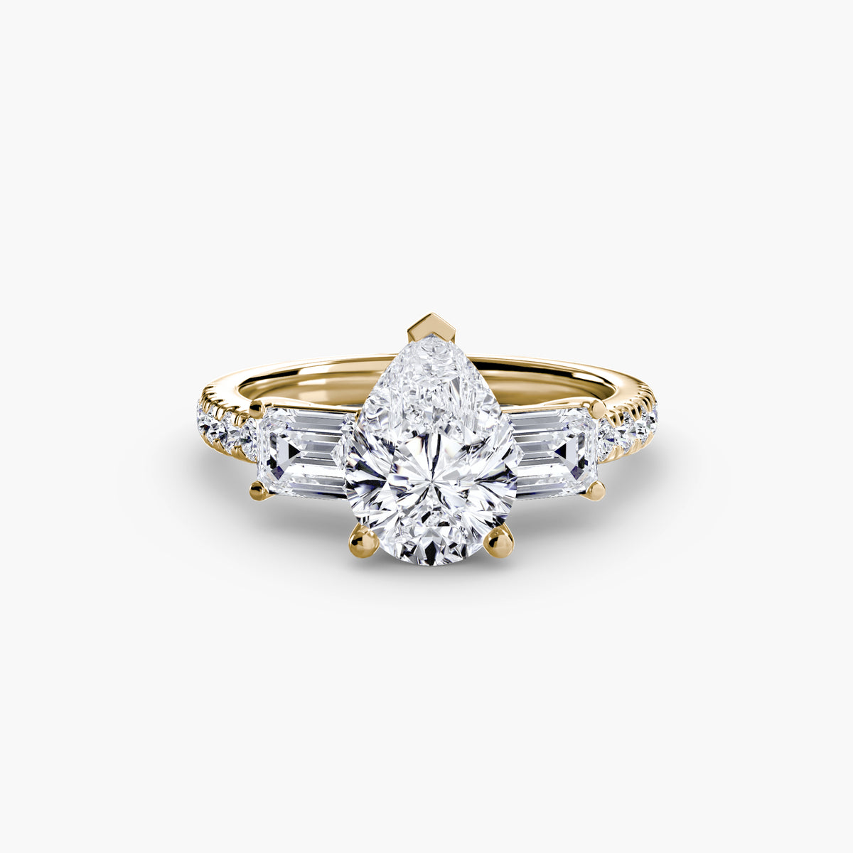 Lucia Three-Stone with Pavé Band