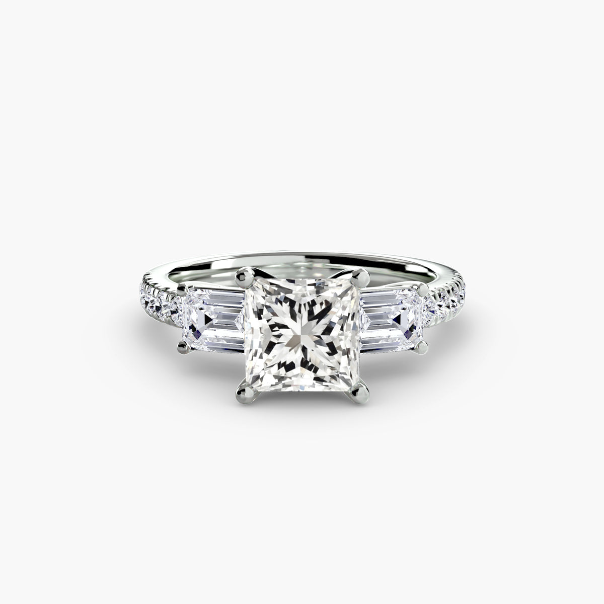 Lucia Three-Stone with Pavé Band