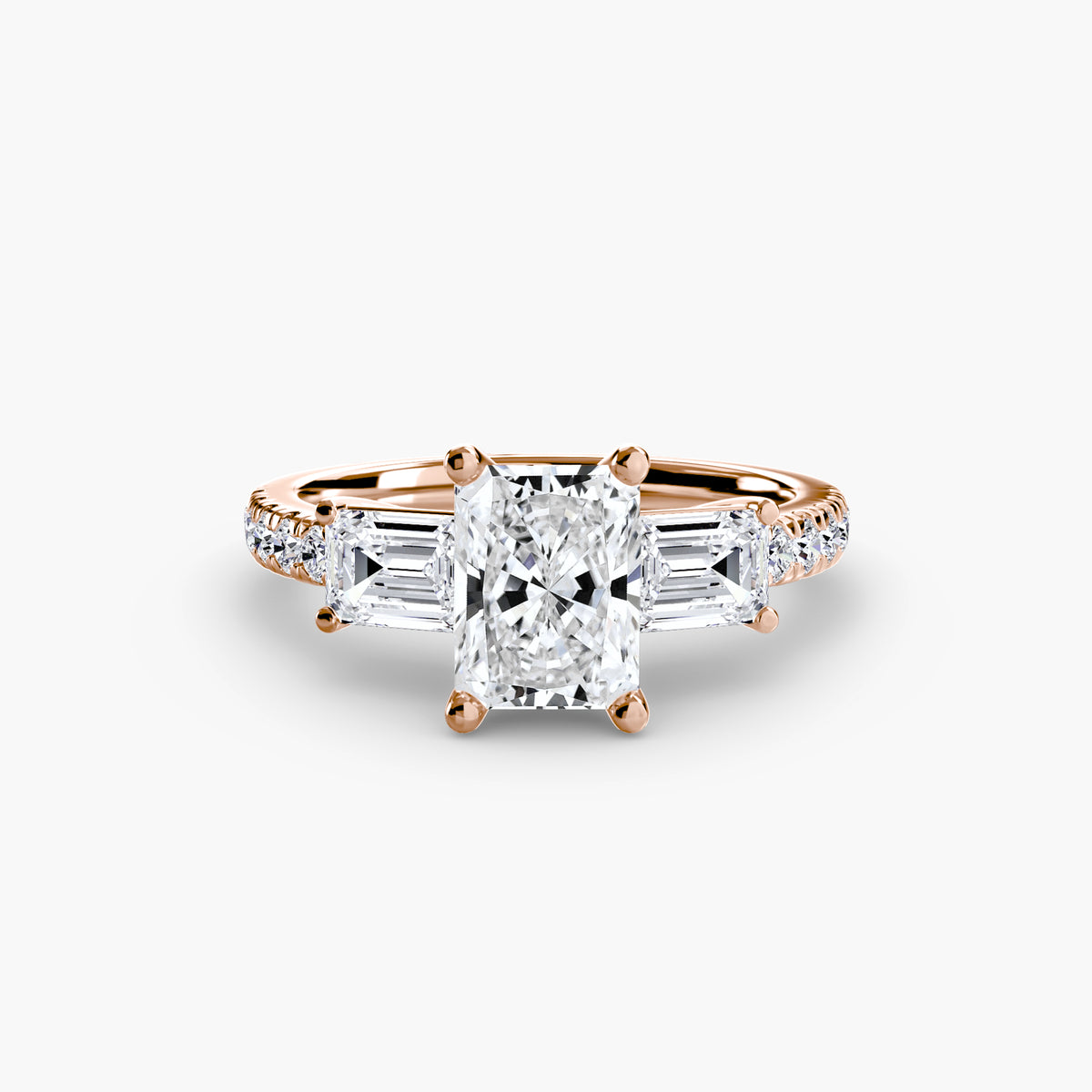 Lucia Three-Stone with Pavé Band
