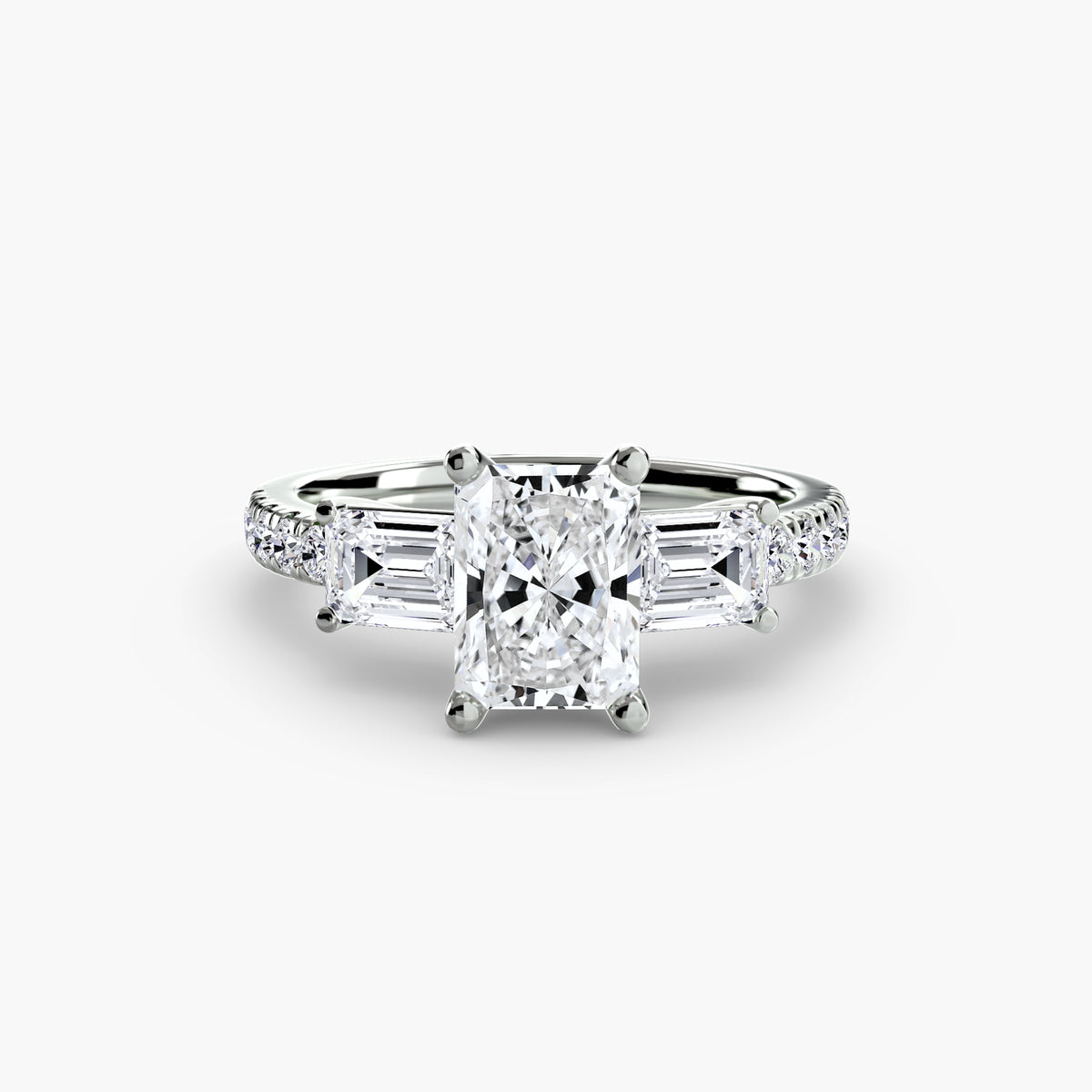 Lucia Three-Stone with Pavé Band