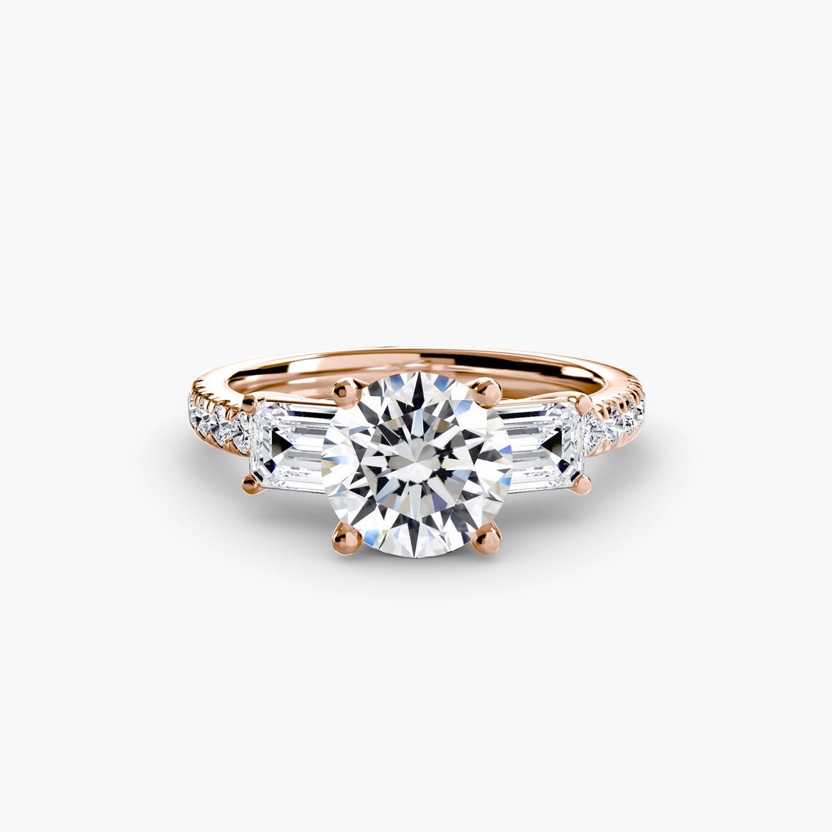 Lucia Three-Stone with Pavé Band