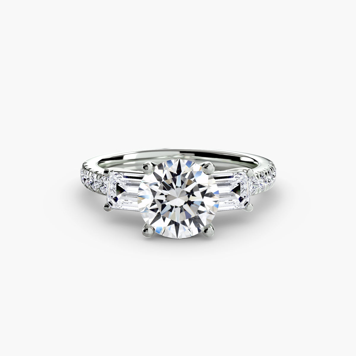 Lucia Three-Stone with Pavé Band
