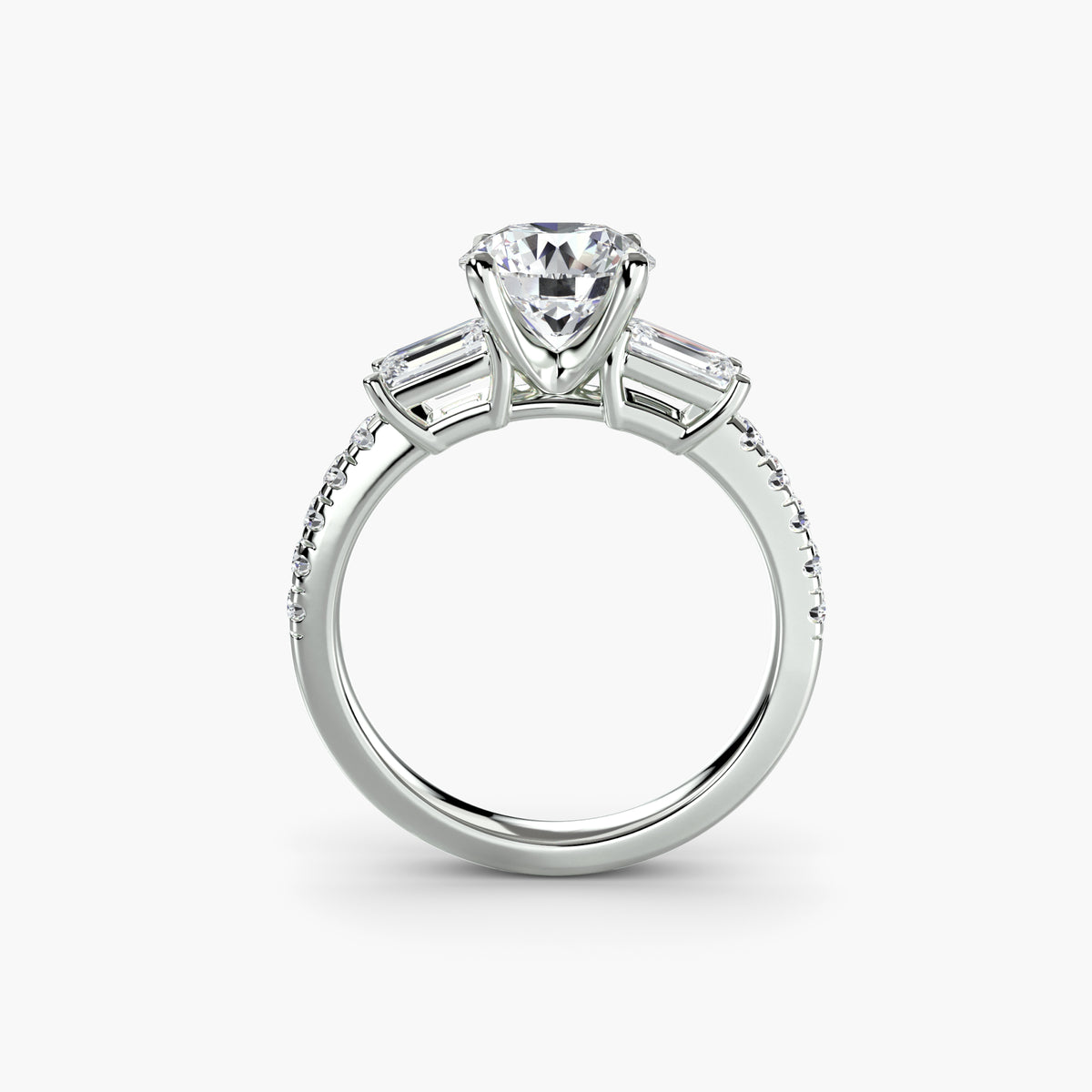 Lucia Three-Stone with Pavé Band