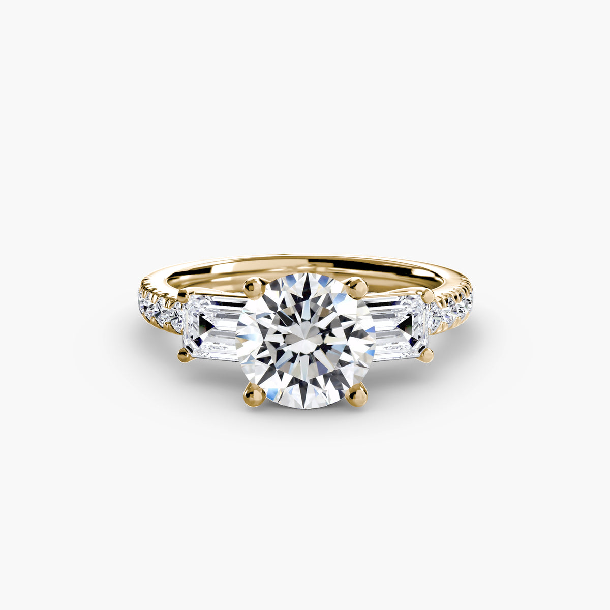 Lucia Three-Stone with Pavé Band
