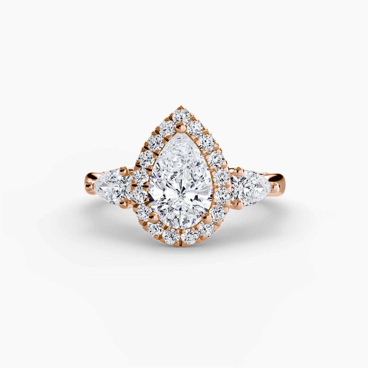 Graziella Three-Stone with Halo