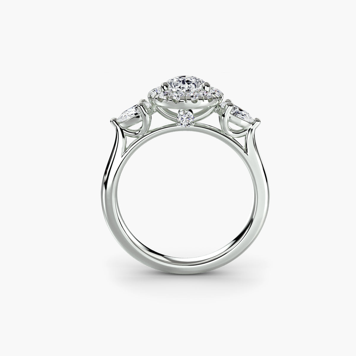 Graziella Three-Stone with Halo