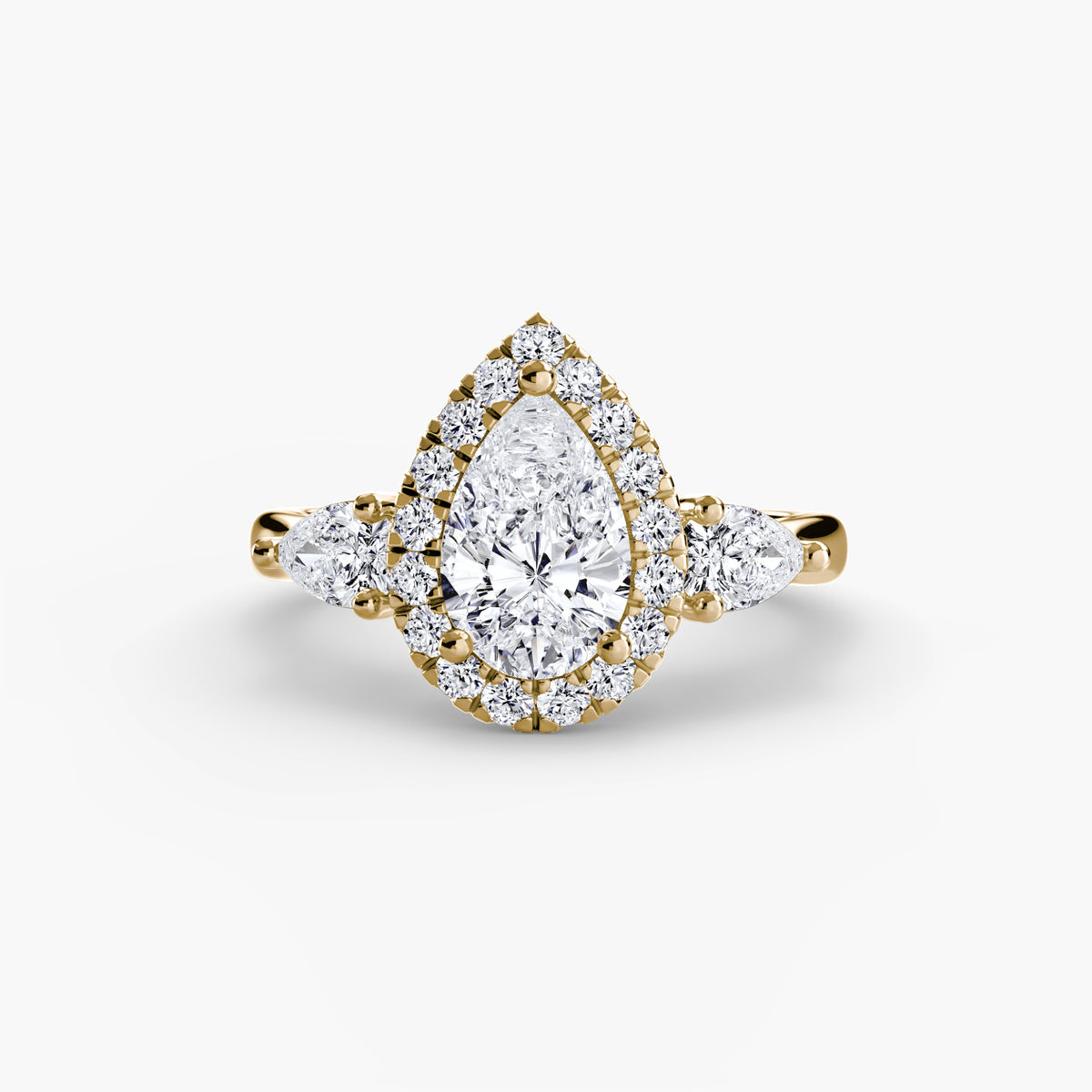 Graziella Three-Stone with Halo