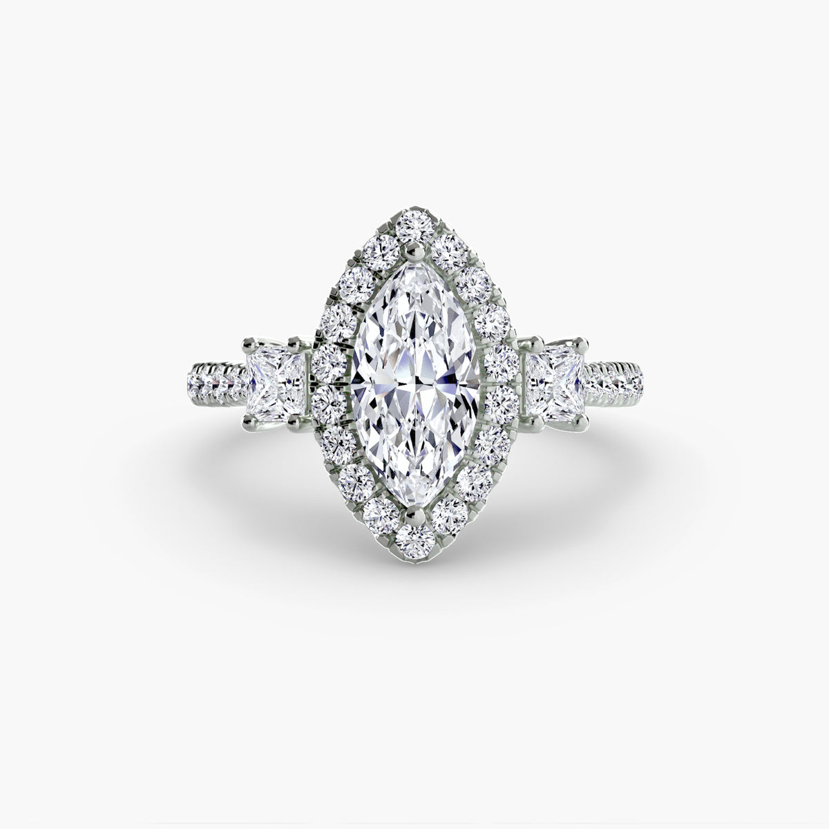 Valentina Three-Stone with Halo