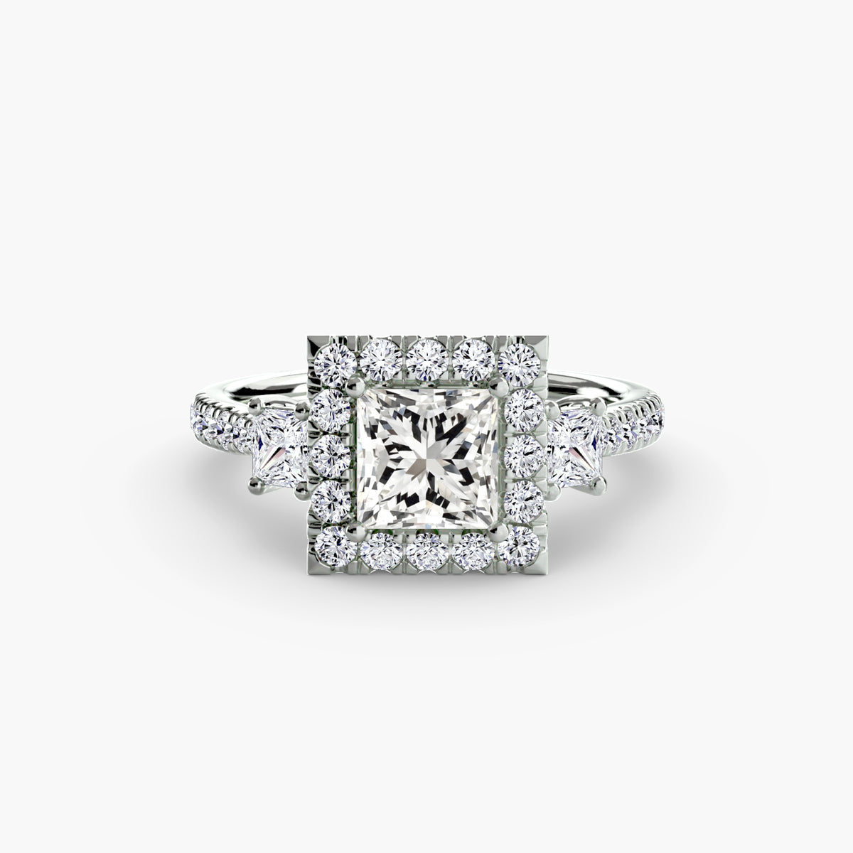 Valentina Three-Stone with Halo