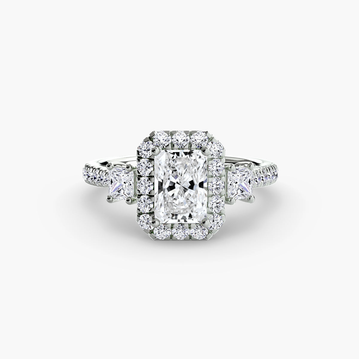 Valentina Three-Stone with Halo