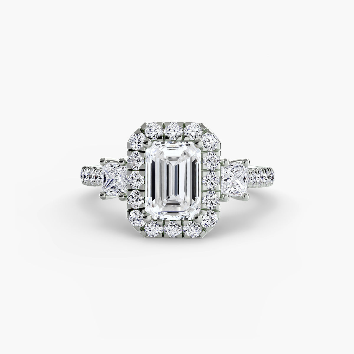 Valentina Three-Stone with Halo