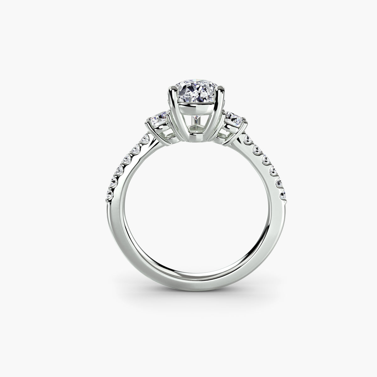 Marisol Three-Stone with Pavé Band