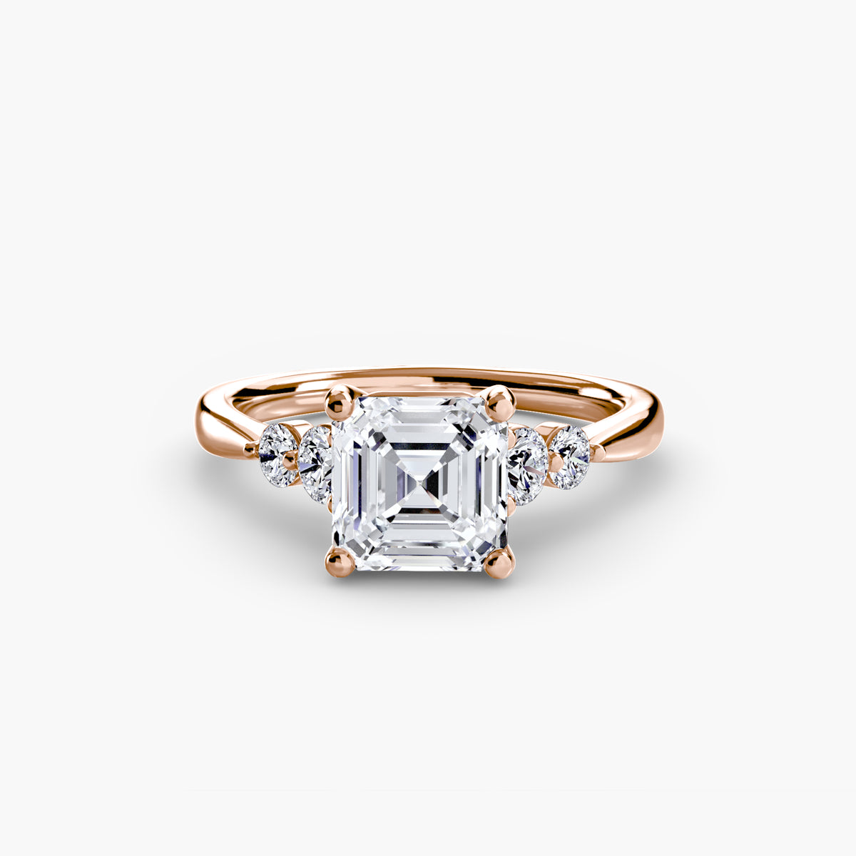 Serena Solitaire with Shoulder Accents