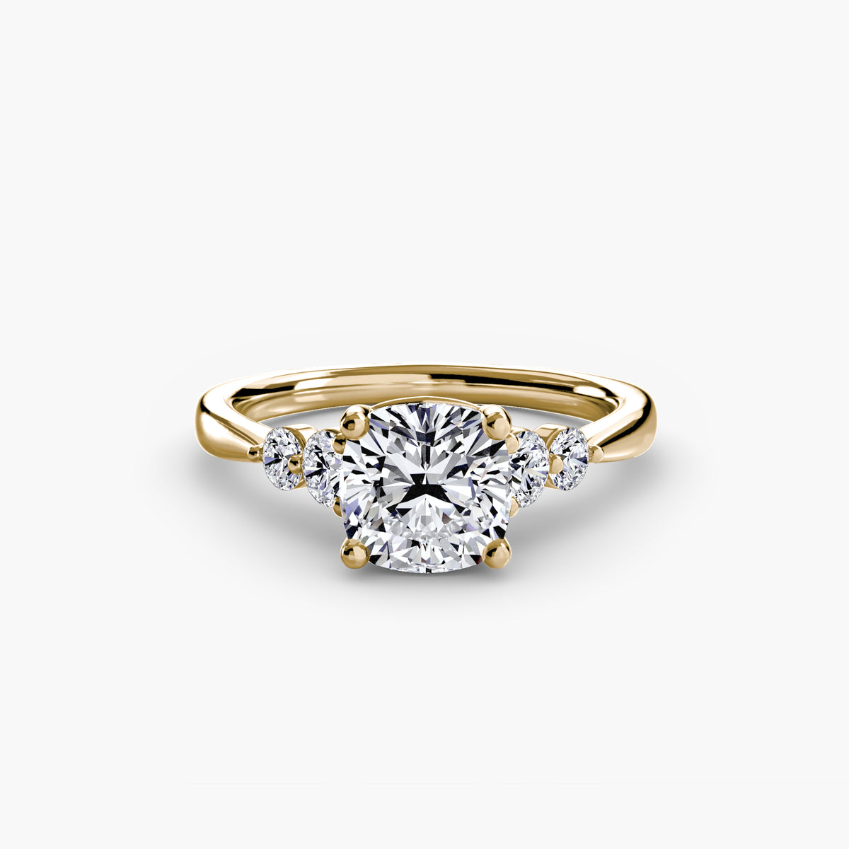 Serena Solitaire with Shoulder Accents