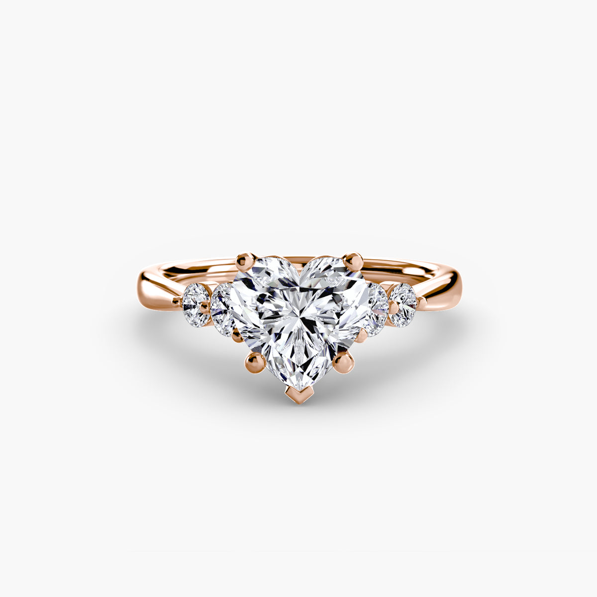 Serena Solitaire with Shoulder Accents