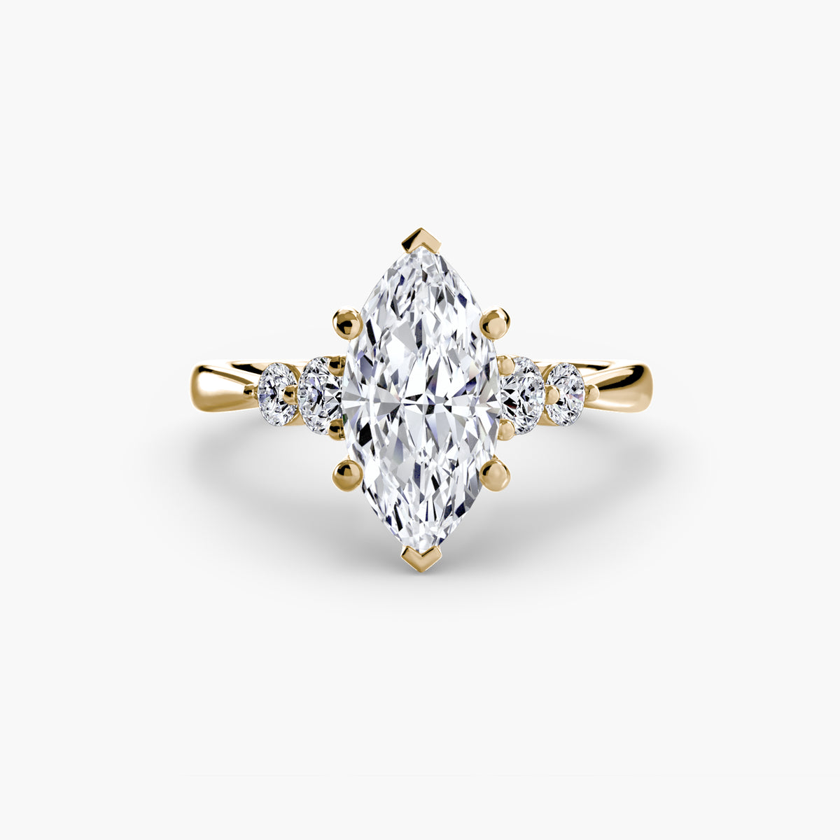 Serena Solitaire with Shoulder Accents