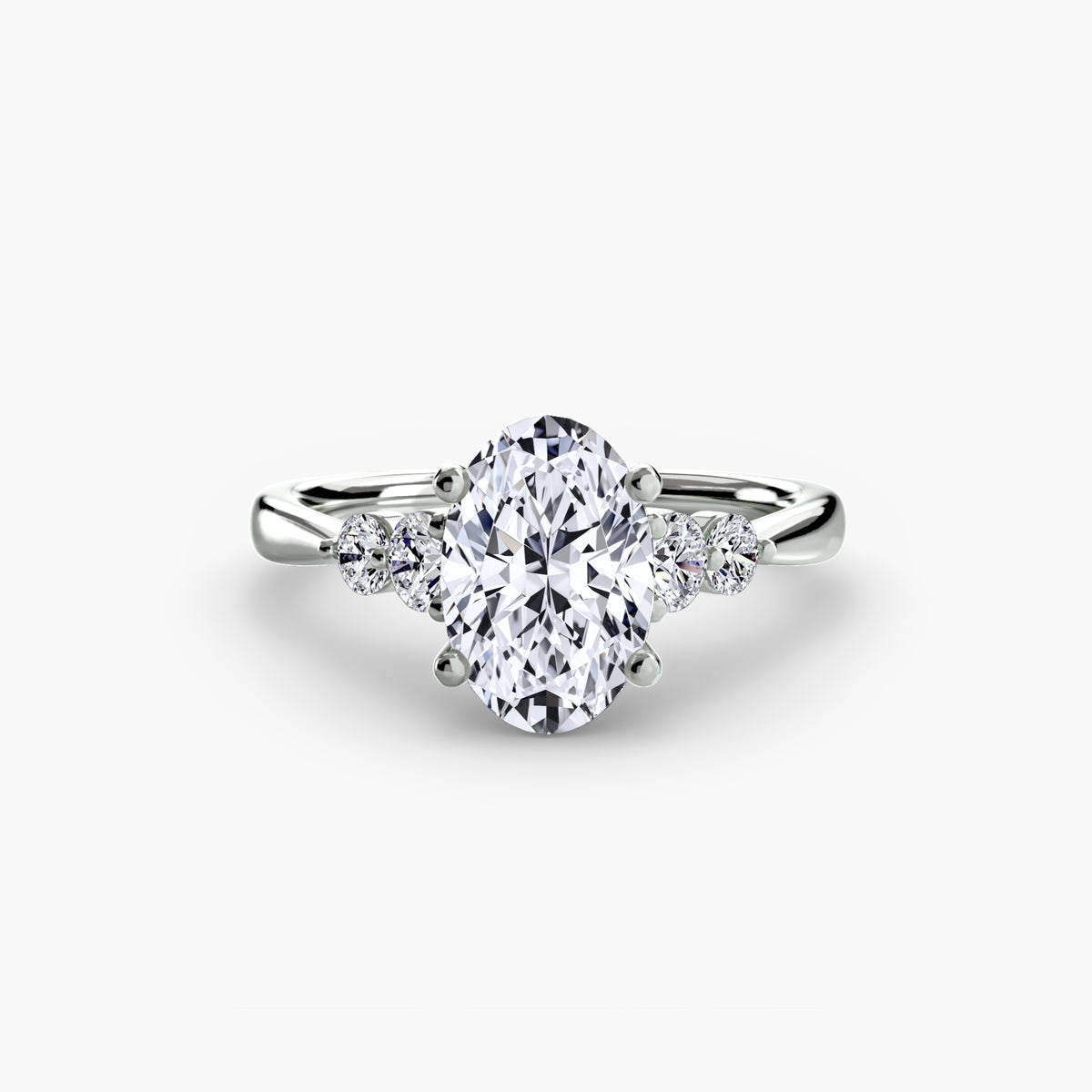 Serena Solitaire with Shoulder Accents