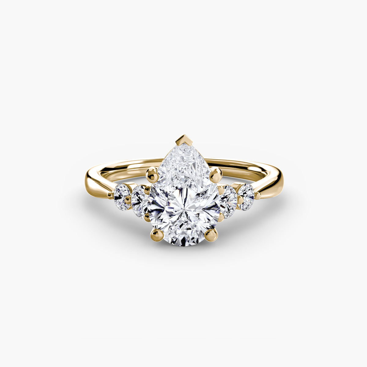 Serena Solitaire with Shoulder Accents
