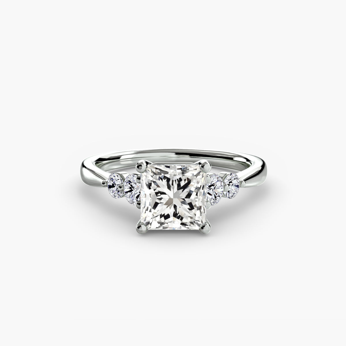 Serena Solitaire with Shoulder Accents