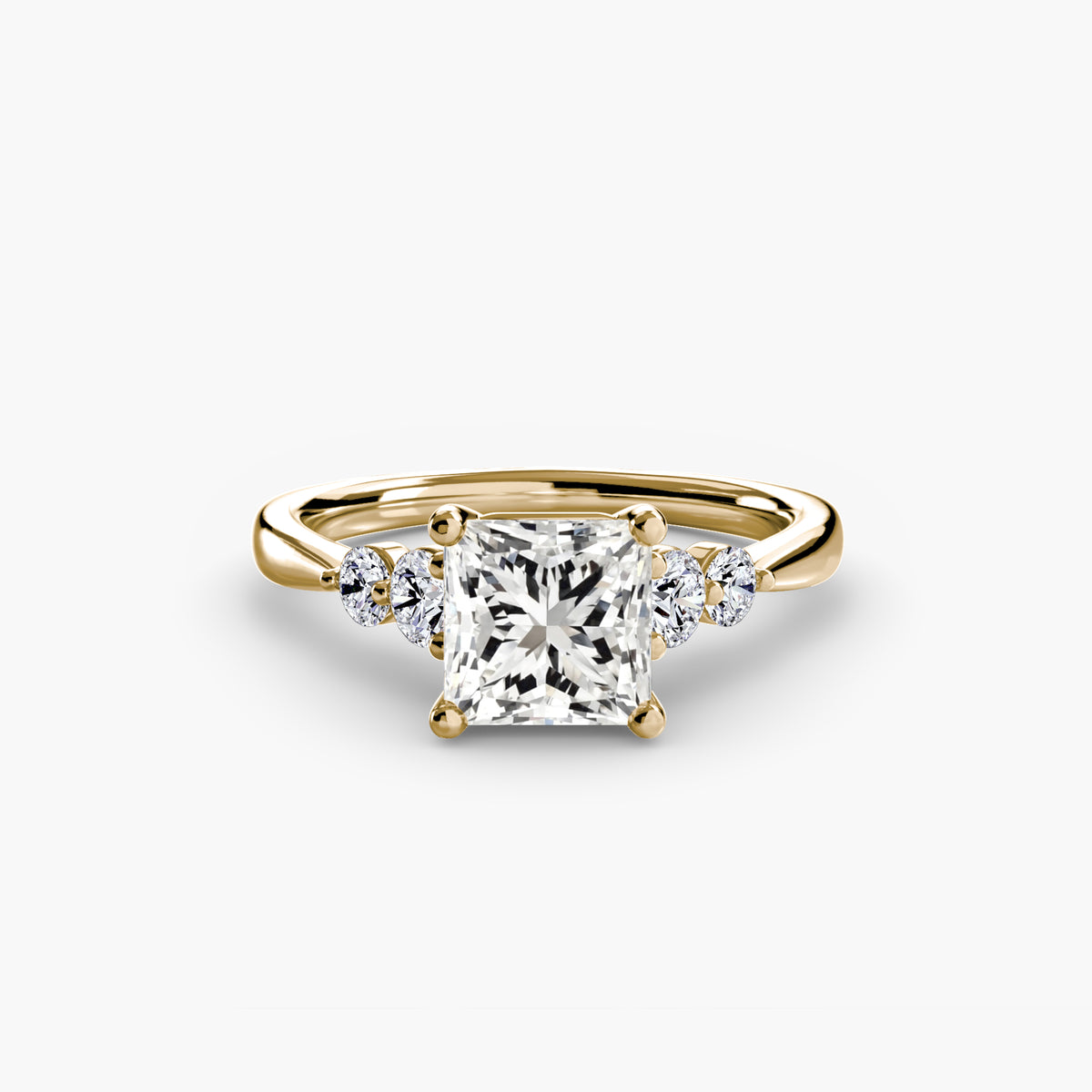 Serena Solitaire with Shoulder Accents