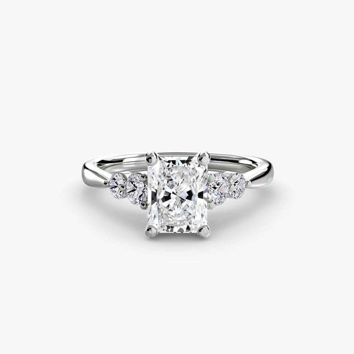 Serena Solitaire with Shoulder Accents