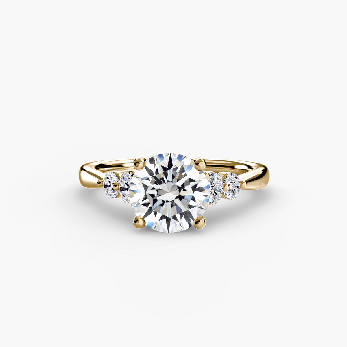 Serena Solitaire with Shoulder Accents