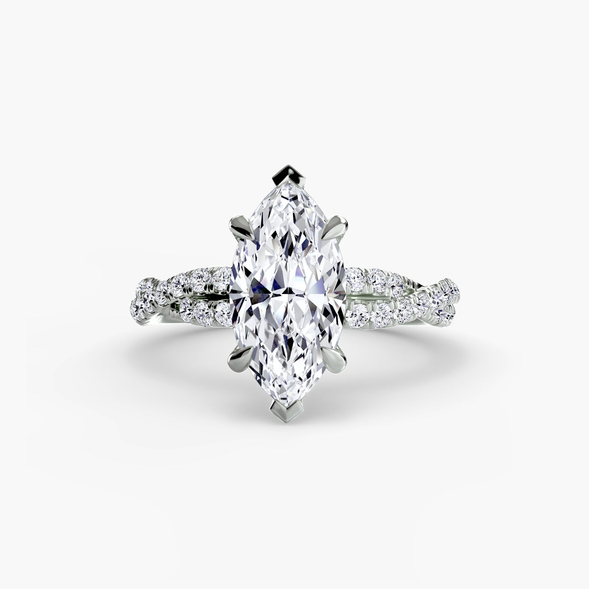 Silvia Twisted Pavé Solitaire