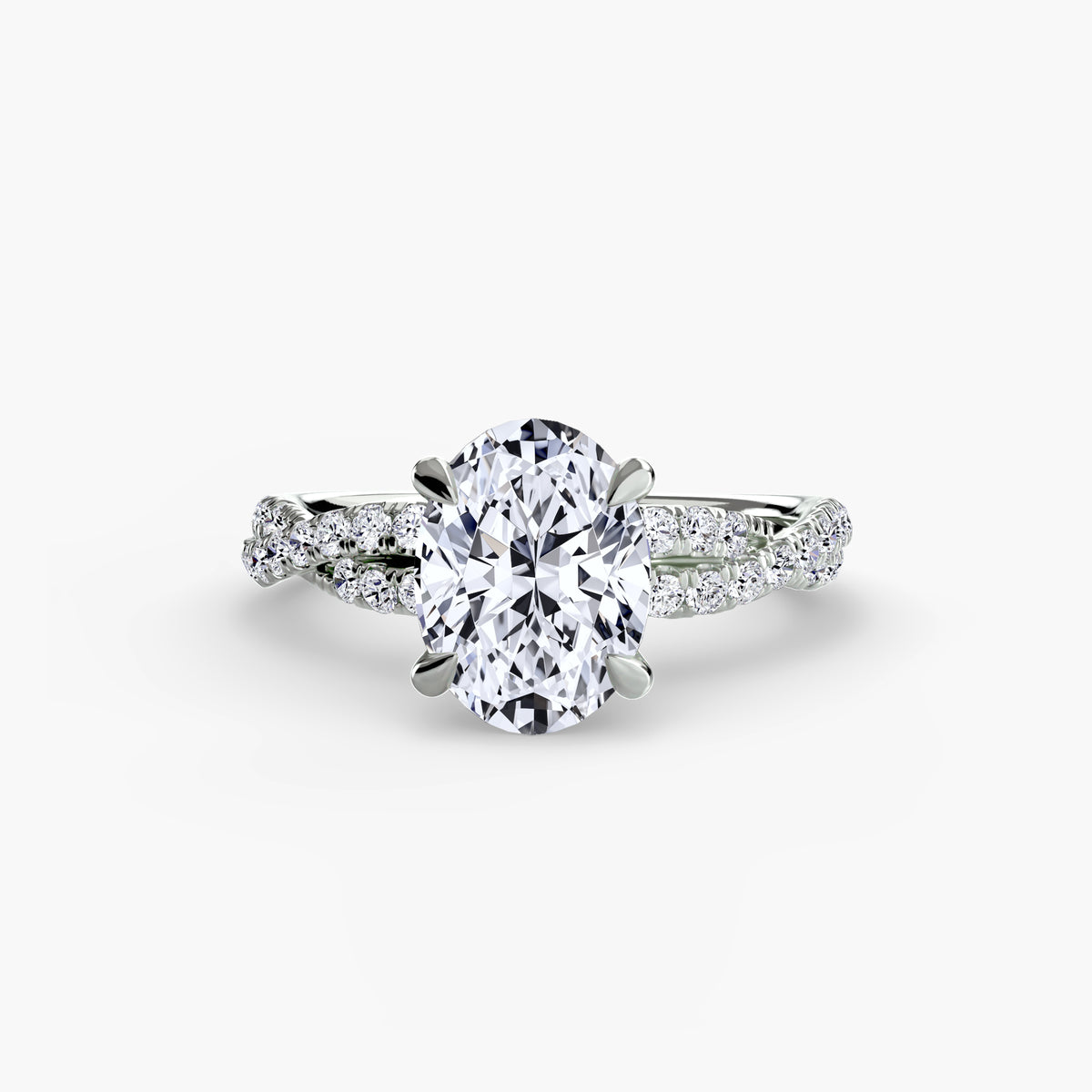 Silvia Twisted Pavé Solitaire