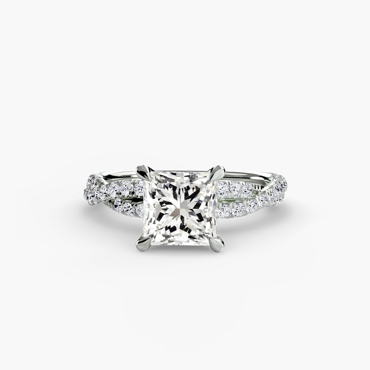 Silvia Twisted Pavé Solitaire