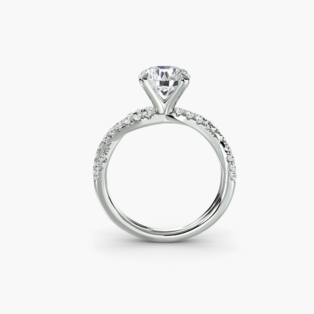 Silvia Twisted Pavé Solitaire