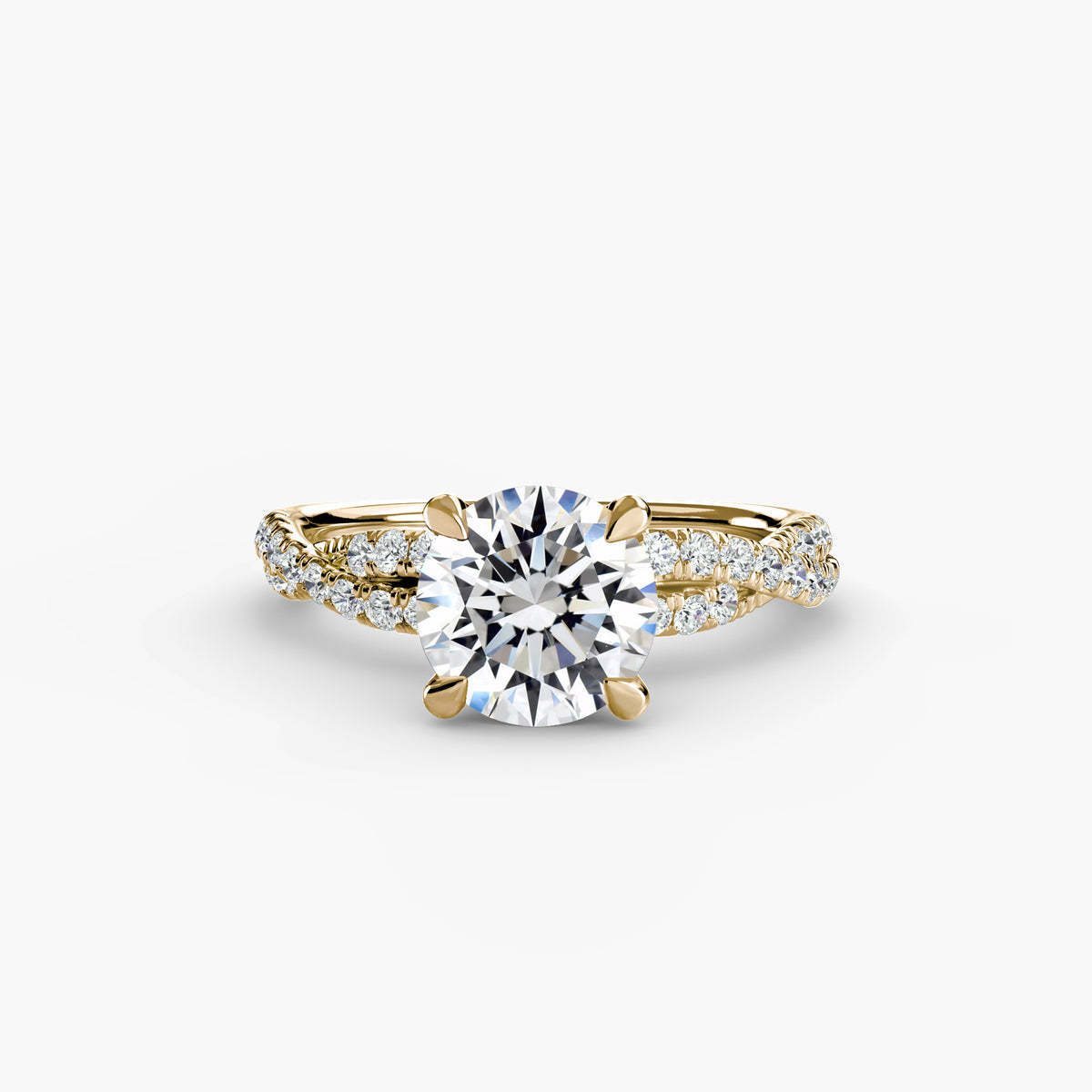 Silvia Twisted Pavé Solitaire