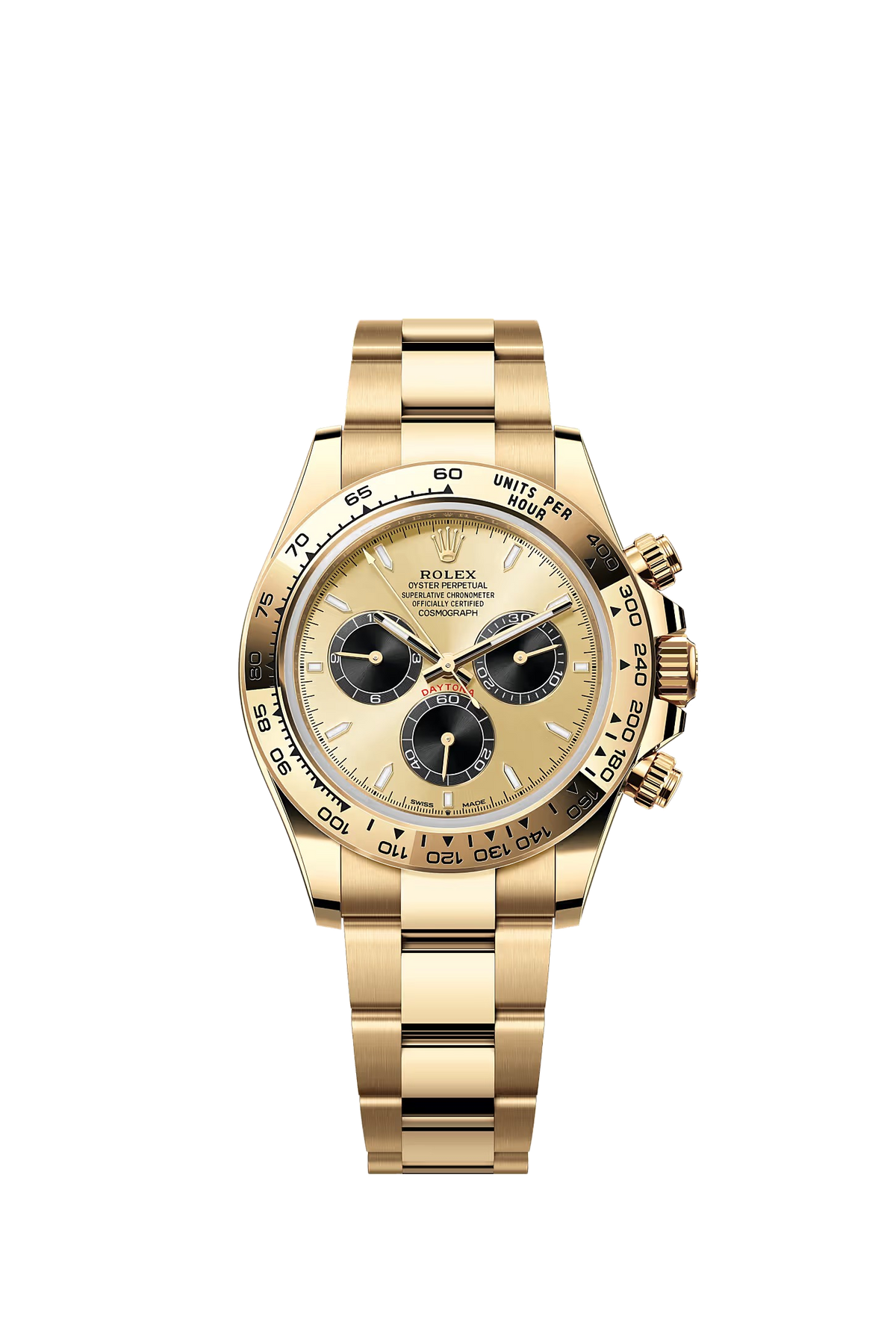 Rolex Cosmograph Daytona yellow gold champagne dial black counters 126508