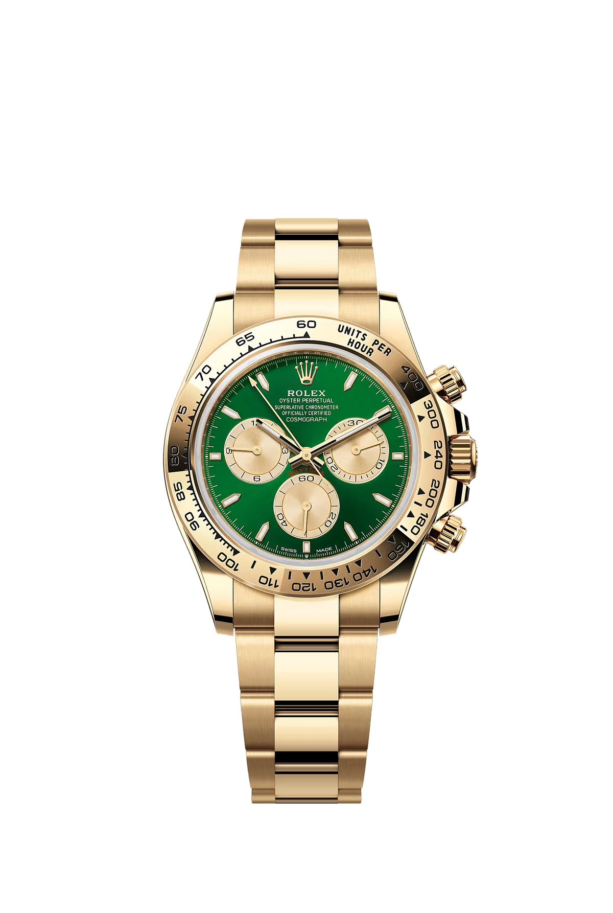Rolex Cosmograph Daytona yellow gold green dial 126508
