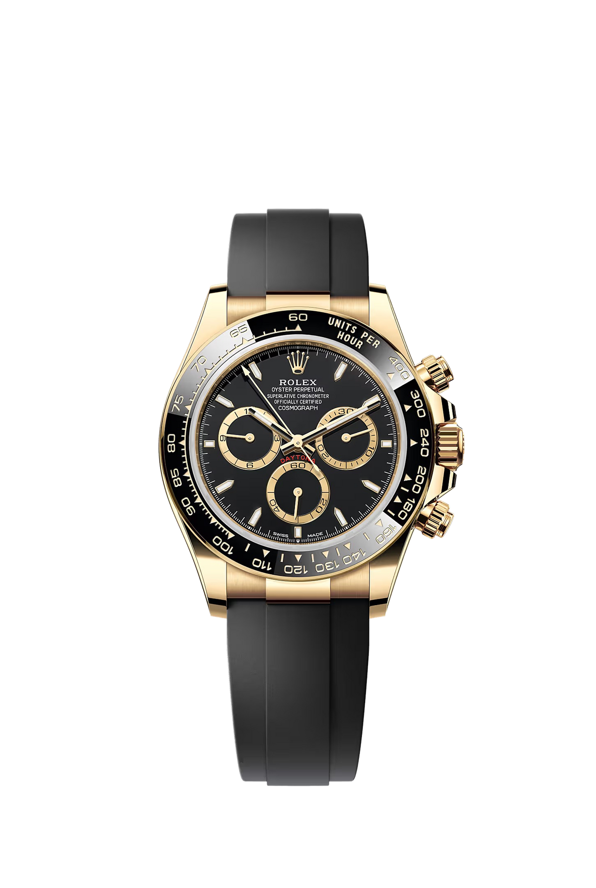 Rolex Cosmograph Daytona yellow gold black dial Oysterflex 126518LN