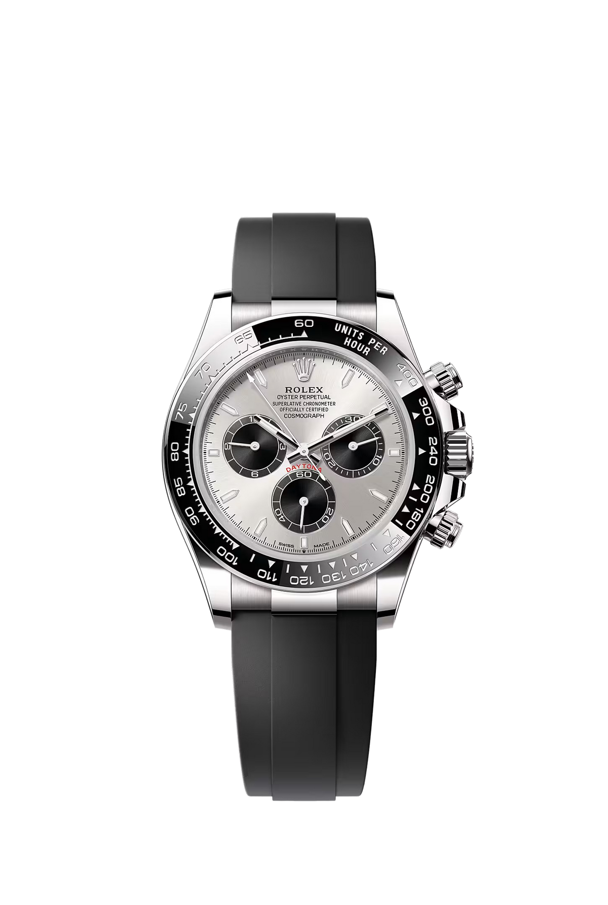 Rolex Cosmograph Daytona white gold steel dial Oysterflex 126519LN