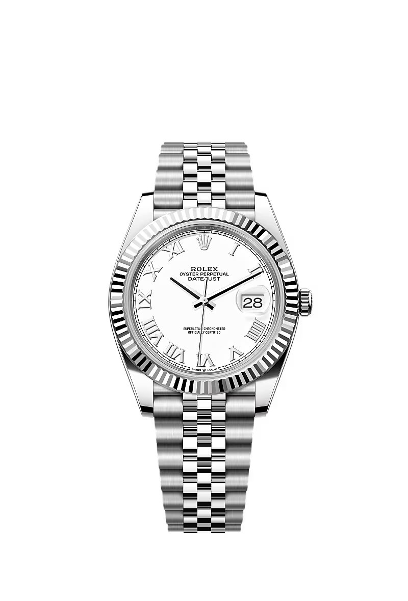 Rolex Datejust 41 White Roman Dial 126334