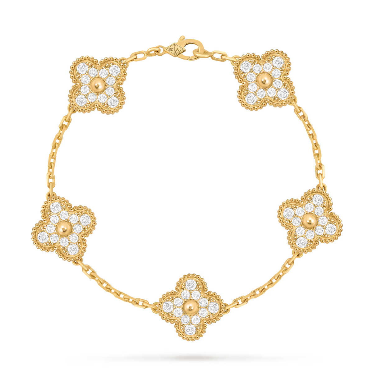 5 Clover Diamond Bracelet 18k Gold